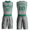 Custom Gray Kelly Green Round Neck Suit Basketball Jersey
