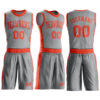 Custom Gray Orange Round Neck Suit Basketball Jersey