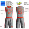 Custom Gray Orange Round Neck Suit Basketball Jersey