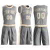Custom Gray Cream Round Neck Suit Basketball Jersey