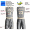 Custom Gray Cream Round Neck Suit Basketball Jersey