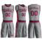 Custom Gray Maroon Round Neck Suit Basketball Jersey