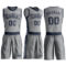 Custom Gray Navy Round Neck Suit Basketball Jersey