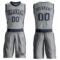 Custom Gray Navy Round Neck Suit Basketball Jersey