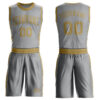 Custom Gray Old Gold Round Neck Suit Basketball Jersey