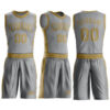 Custom Gray Old Gold Round Neck Suit Basketball Jersey