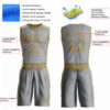 Custom Gray Old Gold Round Neck Suit Basketball Jersey