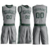 Custom Gray Green Round Neck Suit Basketball Jersey