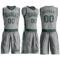 Custom Gray Green Round Neck Suit Basketball Jersey