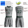 Custom Gray Green Round Neck Suit Basketball Jersey