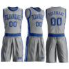 Custom Gray Royal Round Neck Suit Basketball Jersey