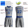 Custom Gray Royal Round Neck Suit Basketball Jersey