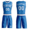 Custom Blue White Round Neck Suit Basketball Jersey