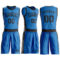 Custom Blue Brown Round Neck Suit Basketball Jersey