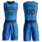 Custom Blue Brown Round Neck Suit Basketball Jersey