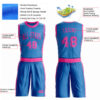 Custom Blue Pink Round Neck Suit Basketball Jersey