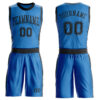 Custom Blue Black Round Neck Suit Basketball Jersey