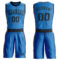 Custom Blue Black Round Neck Suit Basketball Jersey