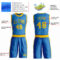 Custom Blue Gold Round Neck Suit Basketball Jersey