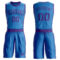 Custom Blue Purple Round Neck Suit Basketball Jersey