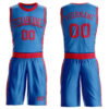 Custom Blue Red Round Neck Suit Basketball Jersey