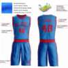 Custom Blue Red Round Neck Suit Basketball Jersey