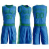 Custom Blue Kelly Green Round Neck Suit Basketball Jersey