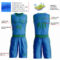 Custom Blue Kelly Green Round Neck Suit Basketball Jersey