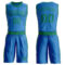 Custom Blue Kelly Green Round Neck Suit Basketball Jersey