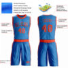 Custom Blue Orange Round Neck Suit Basketball Jersey