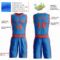 Custom Blue Orange Round Neck Suit Basketball Jersey