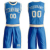 Custom Blue Cream Round Neck Suit Basketball Jersey