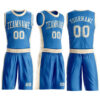 Custom Blue Cream Round Neck Suit Basketball Jersey
