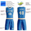 Custom Blue Cream Round Neck Suit Basketball Jersey