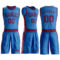 Custom Blue Maroon Round Neck Suit Basketball Jersey