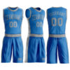 Custom Blue Gray Round Neck Suit Basketball Jersey