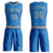 Custom Blue Gray Round Neck Suit Basketball Jersey