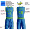 Custom Blue Neon Green Round Neck Suit Basketball Jersey