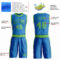 Custom Blue Neon Green Round Neck Suit Basketball Jersey