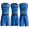 Custom Blue Navy Round Neck Suit Basketball Jersey