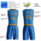 Custom Blue Old Gold Round Neck Suit Basketball Jersey