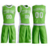 Custom Neon Green White Round Neck Suit Basketball Jersey
