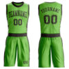 Custom Neon Green Brown Round Neck Suit Basketball Jersey