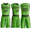Custom Neon Green Brown Round Neck Suit Basketball Jersey