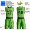 Custom Neon Green Brown Round Neck Suit Basketball Jersey