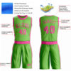 Custom Neon Green Pink Round Neck Suit Basketball Jersey