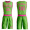 Custom Neon Green Pink Round Neck Suit Basketball Jersey