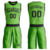 Custom Neon Green Black Round Neck Suit Basketball Jersey