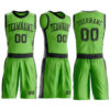 Custom Neon Green Black Round Neck Suit Basketball Jersey