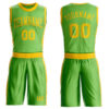 Custom Neon Green Gold Round Neck Suit Basketball Jersey